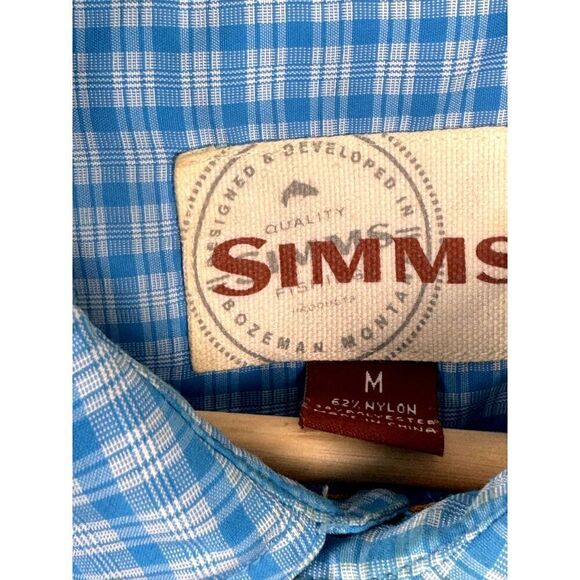 Simm's Women's Long Sleeve Blue Plaid Fishing / Outdoor Shirt Sz M EUC - Picture 3 of 5